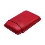 Jemar Red Leather Cigar Case - 3 Robusto