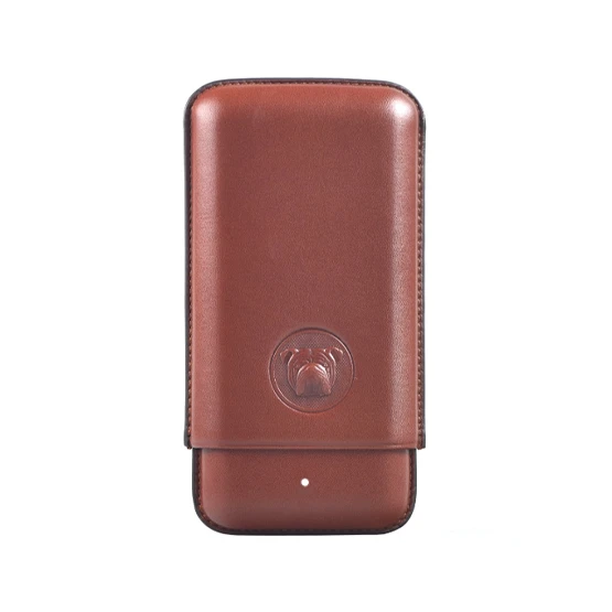 Dunhill White Spot Bulldog Brown Cigar Case - 3F Corona Extra