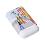 Elie Bleu Leather Cigar Case Casa Cubana Le Parisien - 3 Robusto