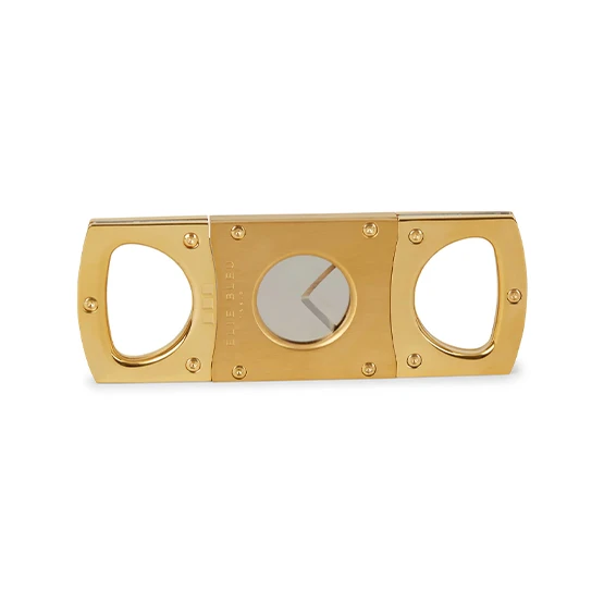 Elie Bleu Double Blade Cigar Cutter -  Stainless Steel Golden Polished/Satin