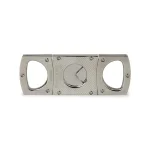 Elie Bleu Double Blade Cigar Cutter -  Stainless Steel Polished/Diagonal Lines