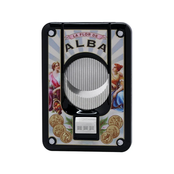 Elie Bleu Flor de Alba Lacquered Cigar Cutter - Black