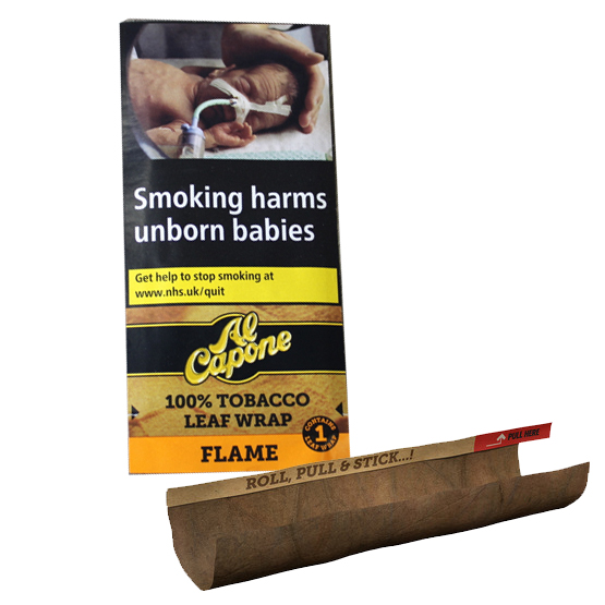 Al Capone Flame (Cognac) 100% Tobacco Leaf Wrap - Single Pack