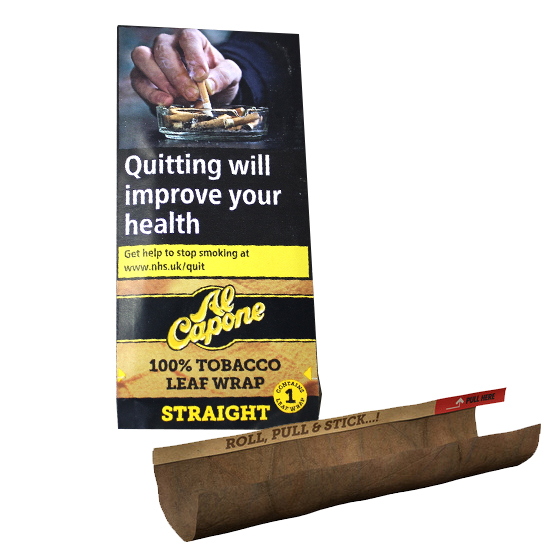 Al Capone Straight 100% Tobacco Leaf Wrap - Single Pack