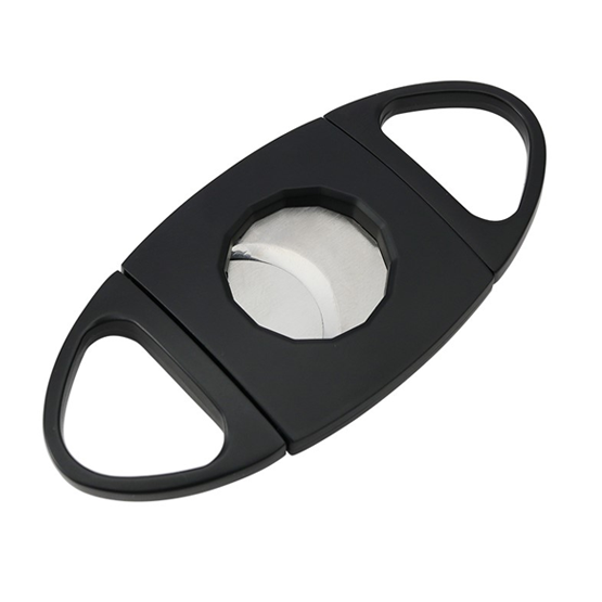 BLD Double Finger Double Blades Oval Cigar Cutter - Black
