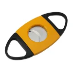 BLD Double Finger Double Blades Oval Cigar Cutter - Yellow/Black