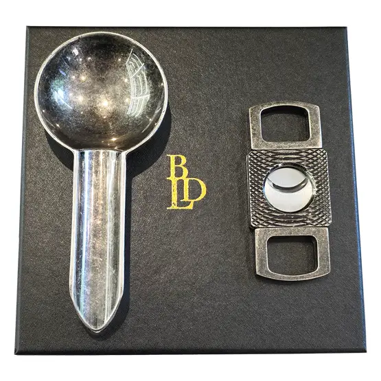 BLD Cigar Ashtray and Cigar Cutter Set - Gunmetal