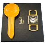BLD Cigar Ashtray and Cigar Cutter Set - Yellow/Black