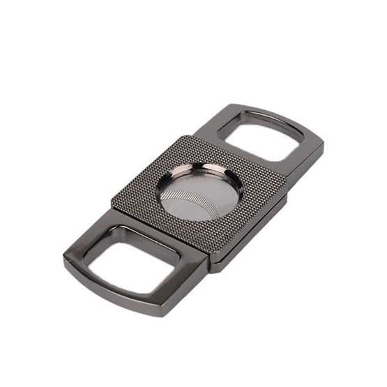 BLD Double Finger Double Blades Square Cigar Cutter - Gunmetal