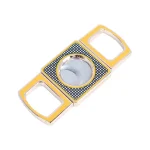 BLD Double Finger Double Blades Square Cigar Cutter - Yellow/Black