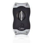 Colibri V-Cut Cigar Cutter - Black and Brushed Chrome
