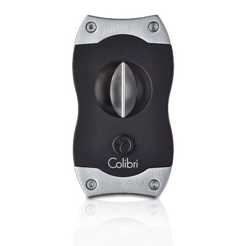 Colibri V-Cut Cigar Cutter - Black and Brushed Chrome