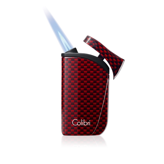 Colibri Falcon Single Jet Flame Cigar Lighter - Carbon Fiber Red