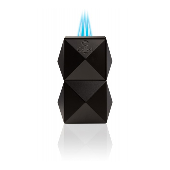 Colibri Quasar Table Triple Jet Flame Cigar Lighter - Black