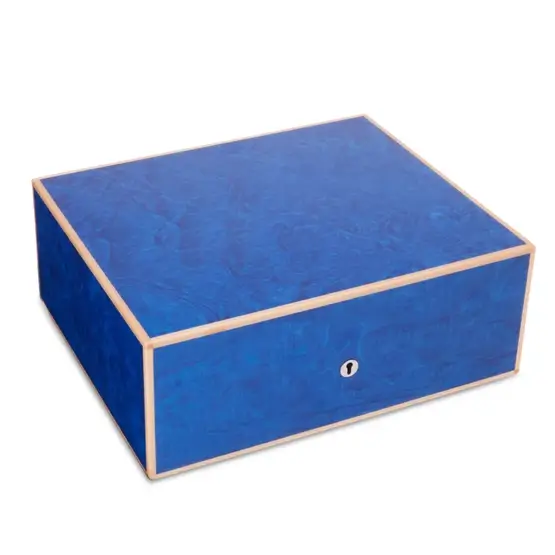 Elie Bleu Blue Madrona Burl Humidor - 75 Cigar Capacity