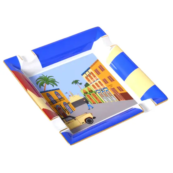 Elie Bleu Large Porcelain Ashtray (4 Cigars) - Le Parisien