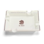 EMS White Ceramic Cigar Ashtray