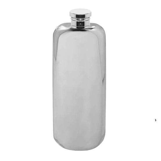 English Pewter 3oz Slimline Plain Pewter Hip Flask (SF224)