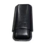 Jemar Black Leather Cigar Case - 2 Robusto