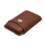 Jemar Brown with Metal Badge Leather Cigar Case - 3 Robusto