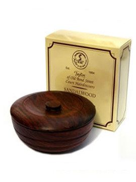 Taylor Sandalwood Shaving Soap in a Wooden Bowl 100g