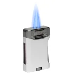 Palio Pro Antares Double Torch Cigar Lighter - Silver