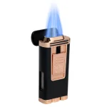 Palio Pro Polaris Triple Torch Cigar Lighter - Black & Rose Gold