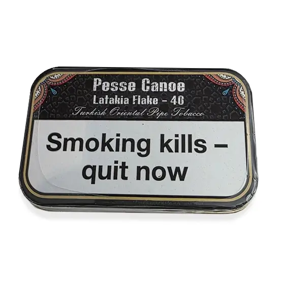 Pesse Canoe Latakia Flake 40 (Black) Pipe Tobacco 50g - Single Tin