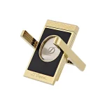 S.T. Dupont Cigar Cutter and Cigar Stand - Black Lacquer and Gold