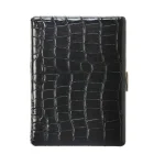 Tsubota Pearl Cosmos Croco Cigarette Case - Black