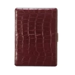 Tsubota Pearl Cosmos Croco Cigarette Case - Brown