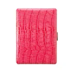 Tsubota Pearl Cosmos Croco Cigarette Case - Pink