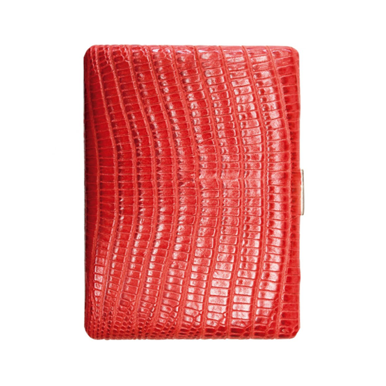 Tsubota Pearl Cosmos Lizard Cigarette Case - Red