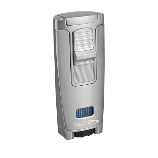 Vector Apex Triple Jet Flame Cigar Lighter â€“ Chrome Satin