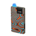 Vector Bishop Flat Flame Lighter - Orange Turquoise Wave
