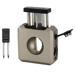 Vector VCUBE V-Cut and Punch Cigar Cutter - Nickle Satin Matte