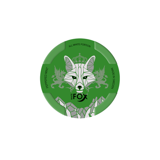 White Fox Peppered Mint Slim White Portion Nicotine Pouches - Single Tin
