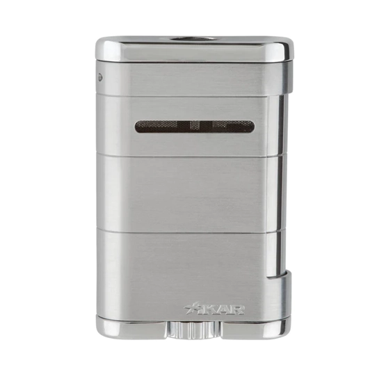Xikar Allume Tabletop Triple Jet Cigar Lighter - Steel Silver