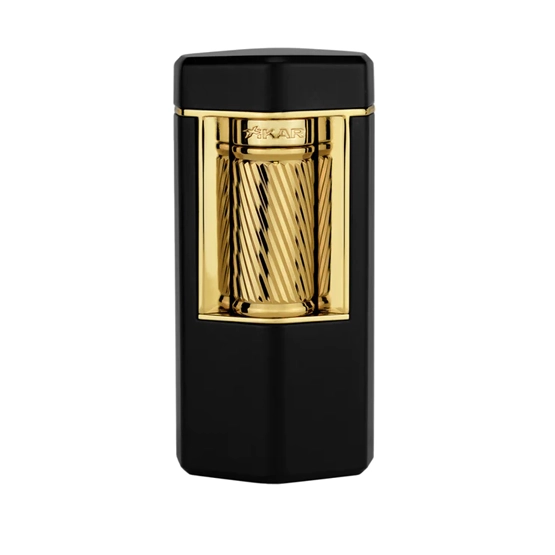 Xikar Meridian Triple Soft Flame Lighter - Black & Gold